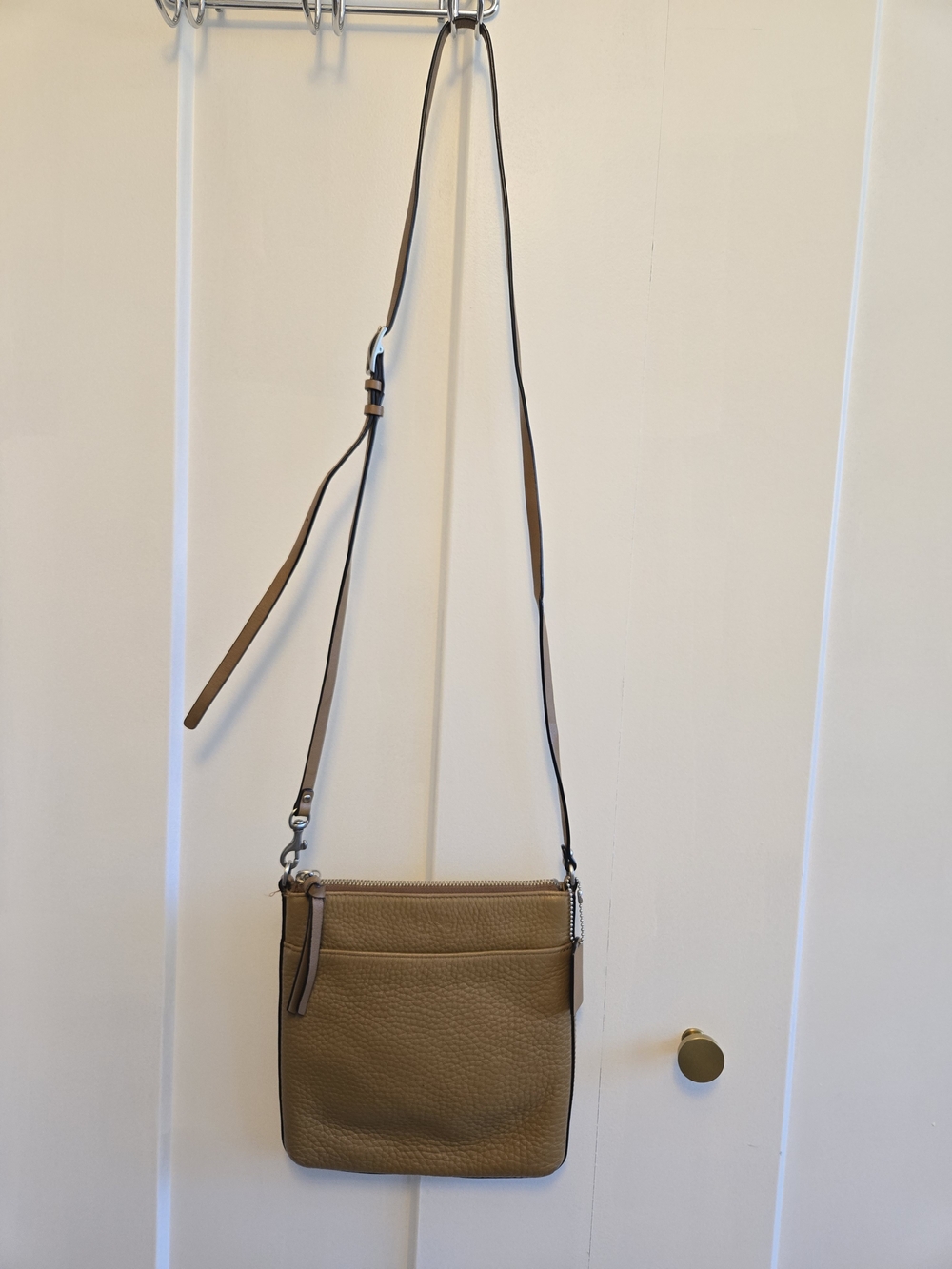 Coach Tan Pebble Leather Crossbody Bag